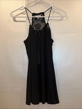 Sweetees Black Crochet-Back Camisole